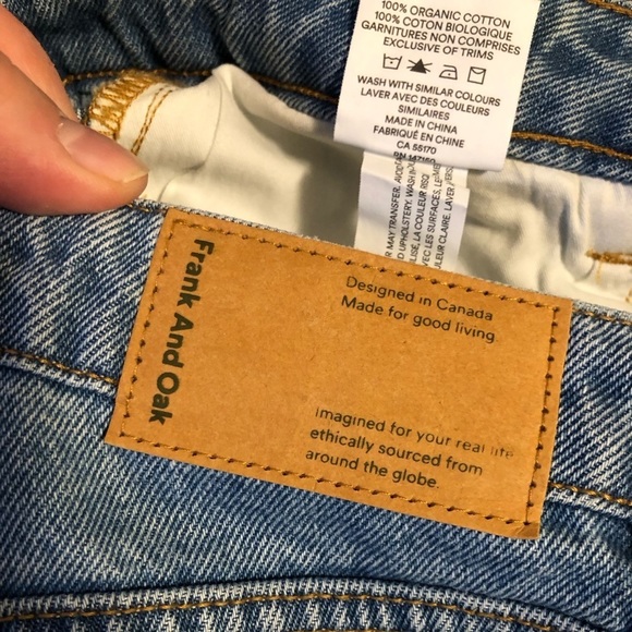 NWOT FRANK AND OAK HIGH WAIST STEVIE DENIM TAPERED STRAIGHT LEG SIZE 27 INDIGO - Picture 7 of 10